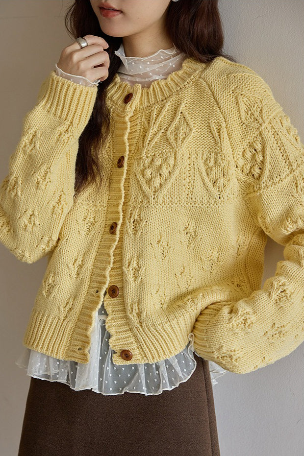 Vintage Crochet Knit Cardigan