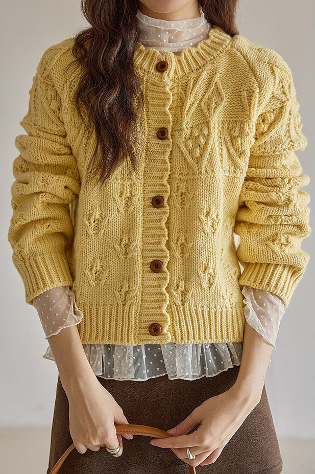 Vintage Crochet Knit Cardigan