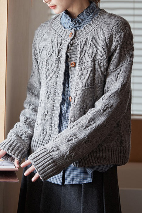 Vintage Crochet Knit Cardigan