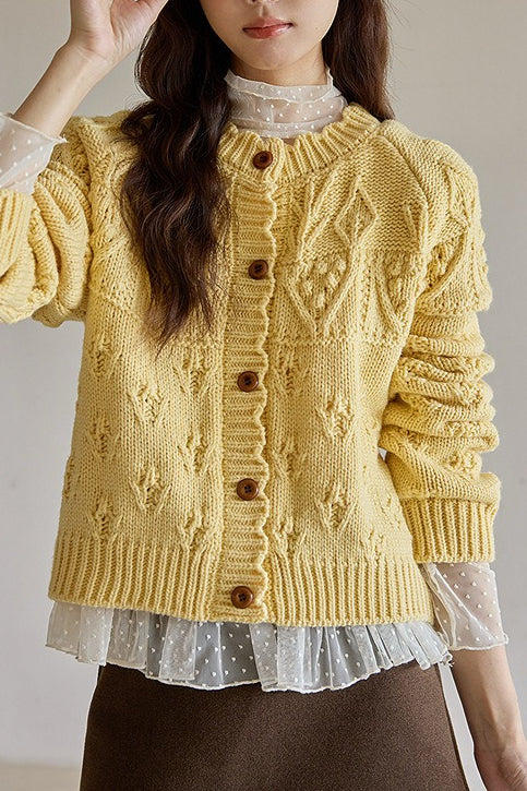 Vintage Crochet Knit Cardigan