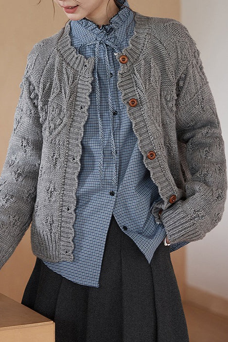 Vintage Crochet Knit Cardigan