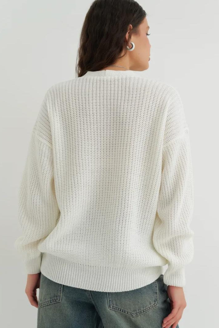 Relaxed Fit Solid Color Cardigan